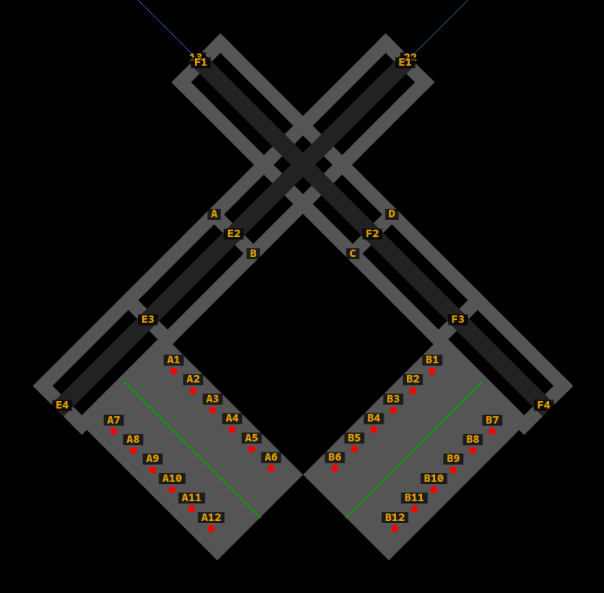 new airport with many taxiways