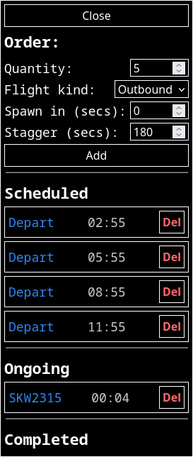 flight spawner UI